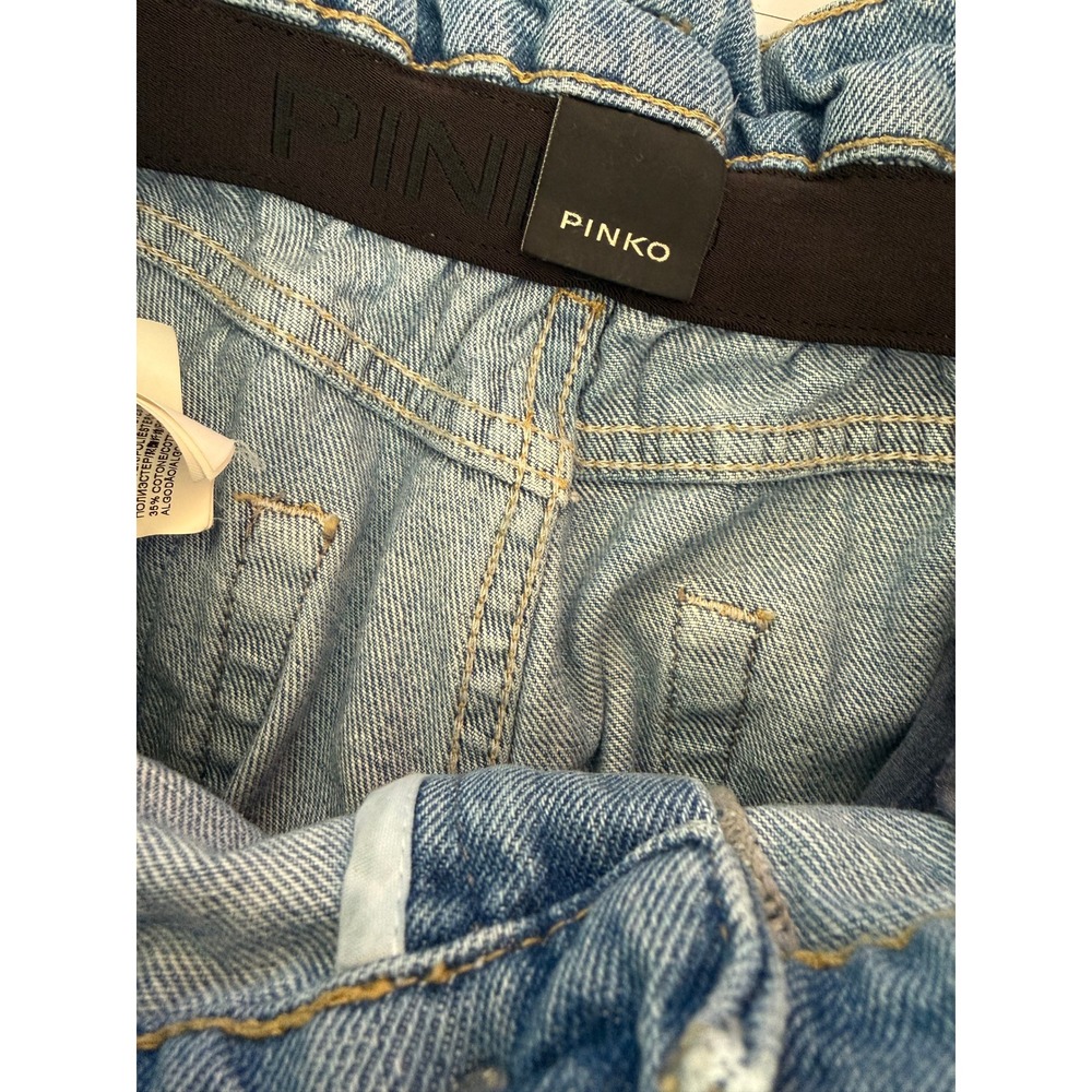 Pinko Flexi Maddie 5 Mom Denim Vintage Jeans Blue Paperbag Waist Size 29 Y2K - Picture 8 of 10
